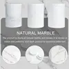 Marble Bathroom Canister - Airtight Storage for Cotton Swabs/Balls with Lid (Vanity Organizer, White) 3