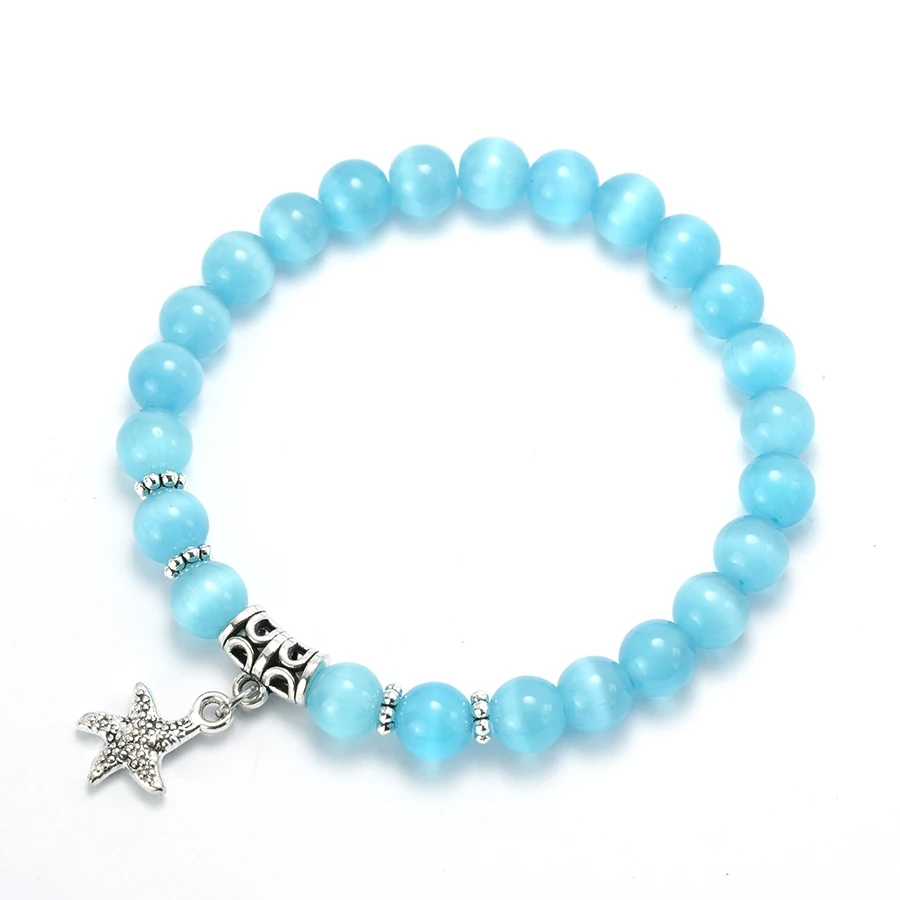 Moonstone Beaded Starfish Bracelet for Women