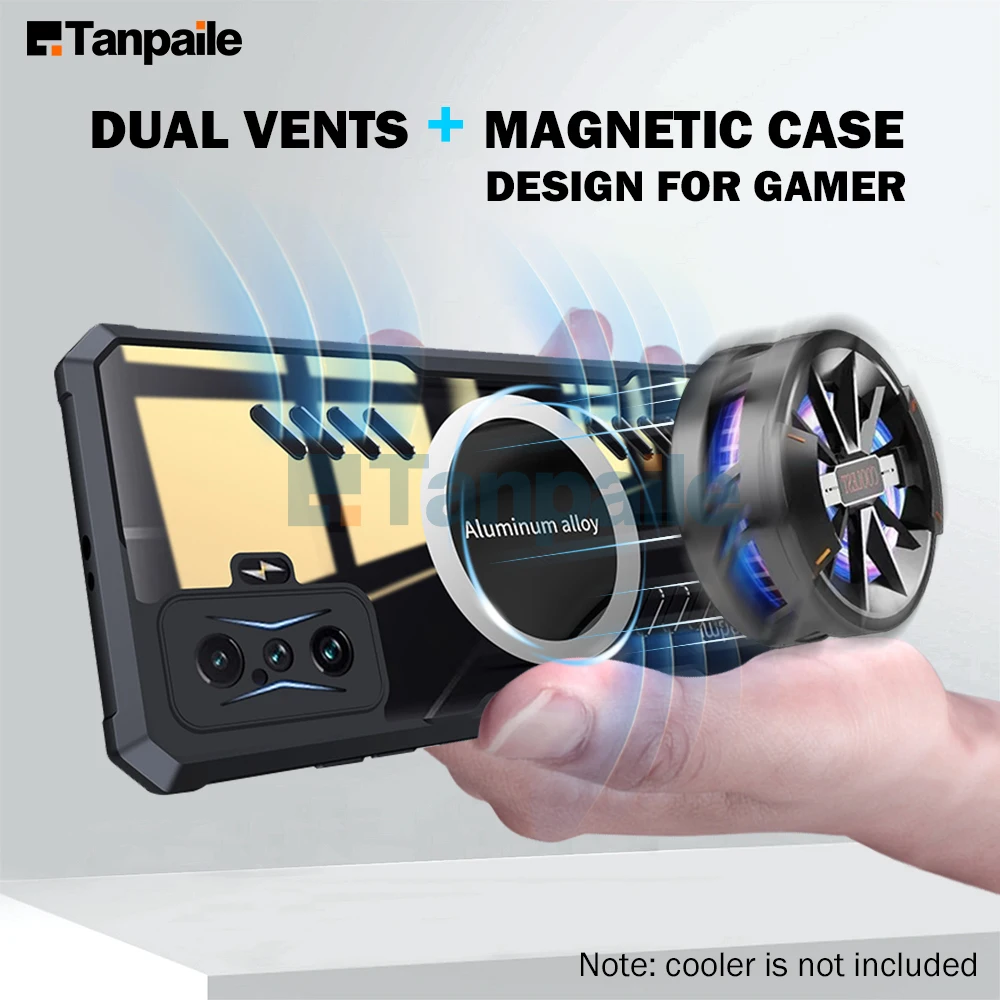 Tanpaile Cooling Magnetic Shockproof Hard Bumper Case with Heat Dissipation