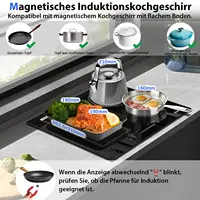 Индукционная варочная панель Cooksir, 4 пластины с вилкой, установка 59 см, 3500 Вт, часовая зона для гриля, сенсорное управление слайдером, 220 В, 50 Гц — изображение 4