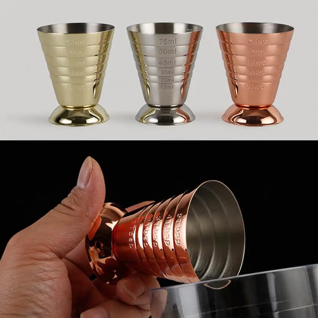 75ML Stainless Steel Measure Cup 3 In 1 Cocktail Tools Bar Jigger Cup stainless steel measuring cups measuring jigger