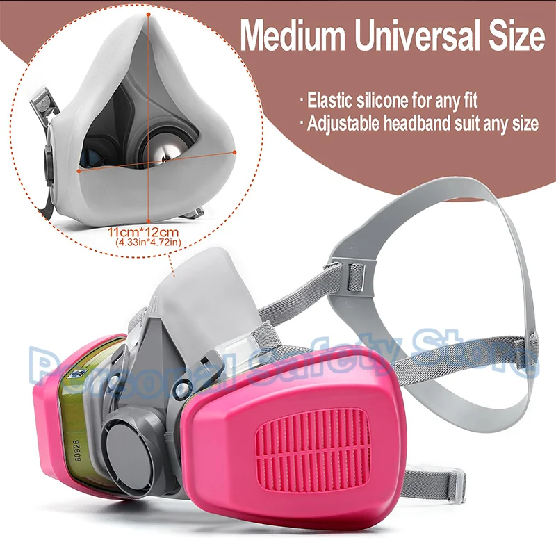 P100 6 Multi-Purpose Cartridges 6200 Reusable Respirator Mask NIOSH-APPROVED P100 / Organic Vapor / Acid Gas Rated Filters