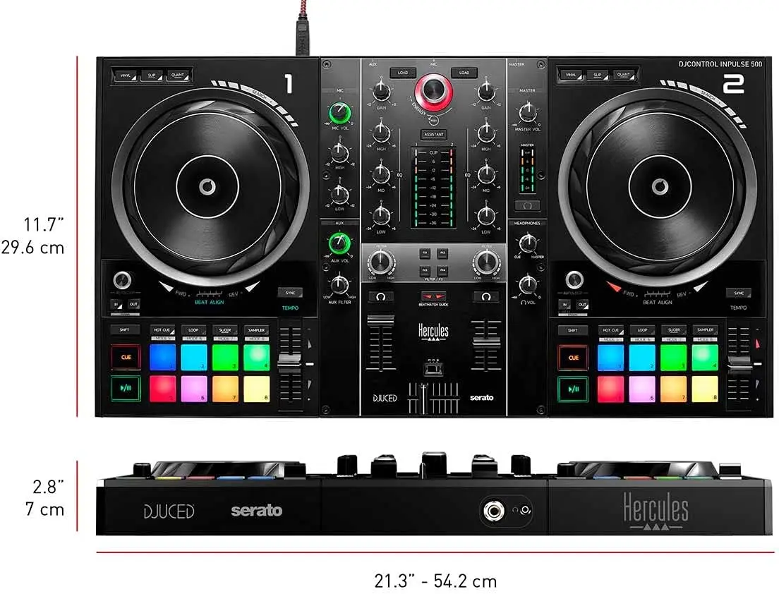 

Лидер продаж on Hercules DJ DJControl Inpulse 500 2-канальный DJ-контроллер