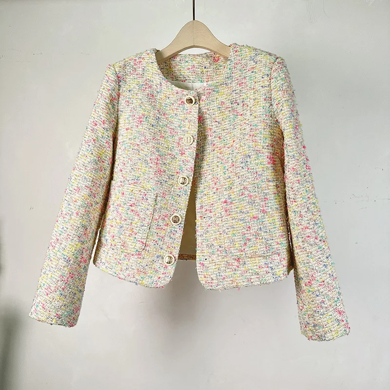 

Осенне-зимнее Новое Женское пальто смешанных цветов, женское однобортное пальто