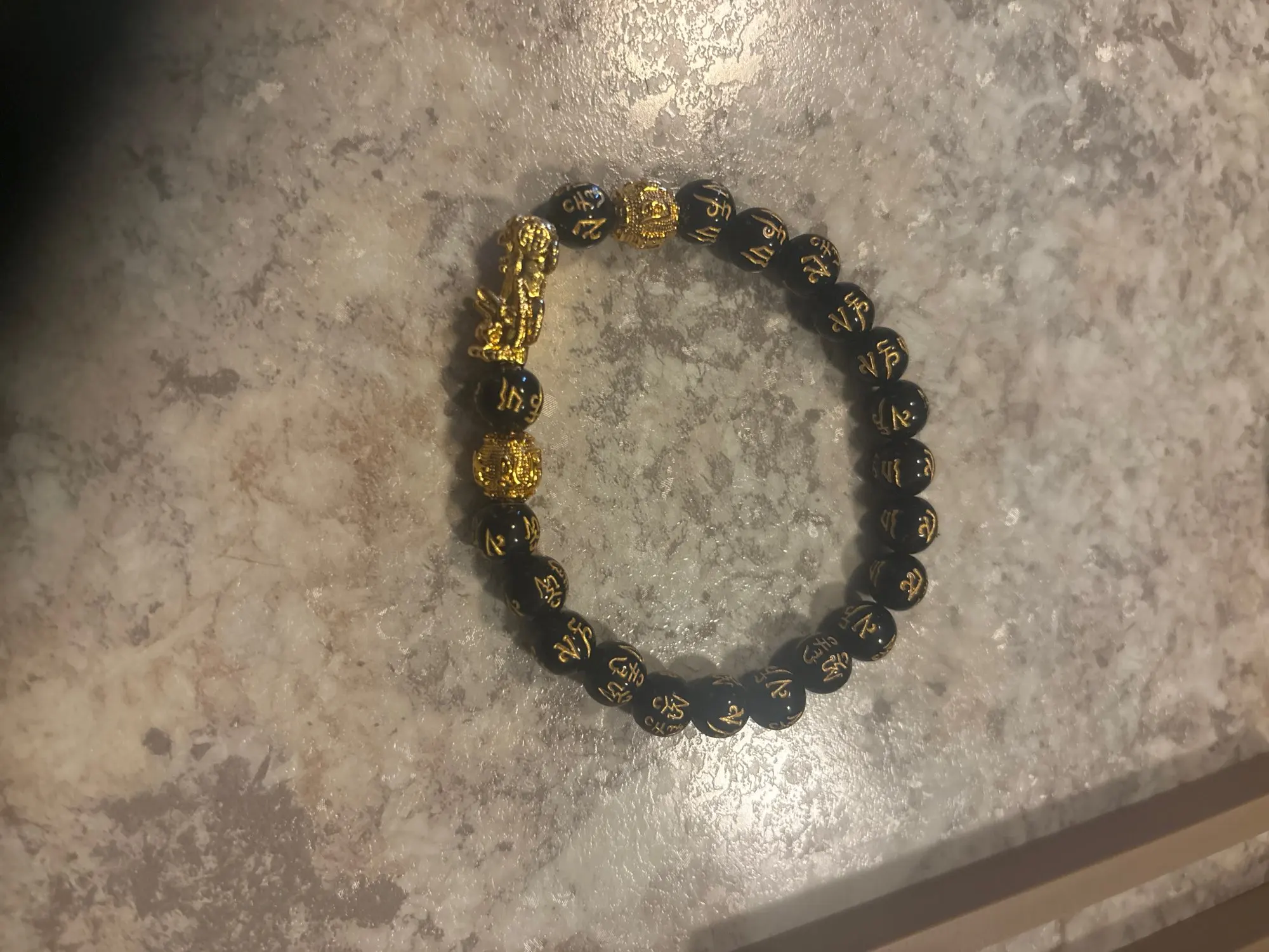 Pixiu Black Obsidian Feng Shui Bracelet for Wealth photo review