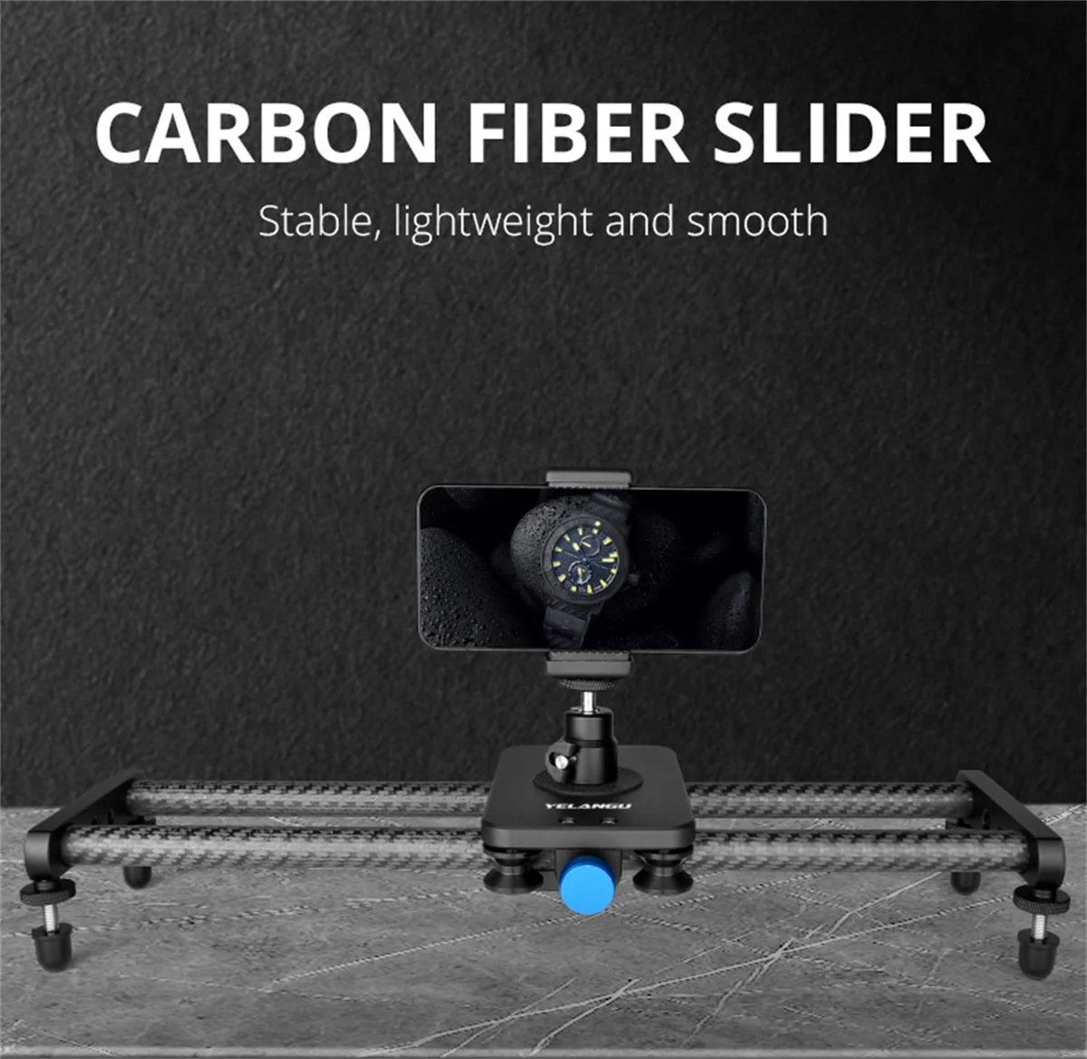 YELANGU 40CM Carbon Fiber Camera Track Slider for Canon Nikon Sony DSLR Smartphone Lightweight Smooth Video Stabilizer Rail camera track slider