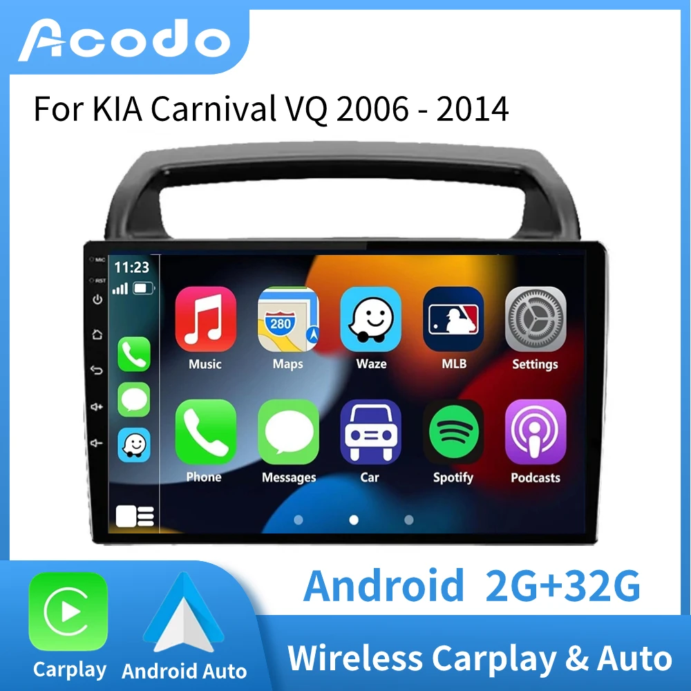 

Автомобильный радиоприемник ACODO CarPlay Android для KIA Carnival все-в-одном VQ 2006 - 2014 мультимедийный проигрыватель навигация IPS экран авто стерео