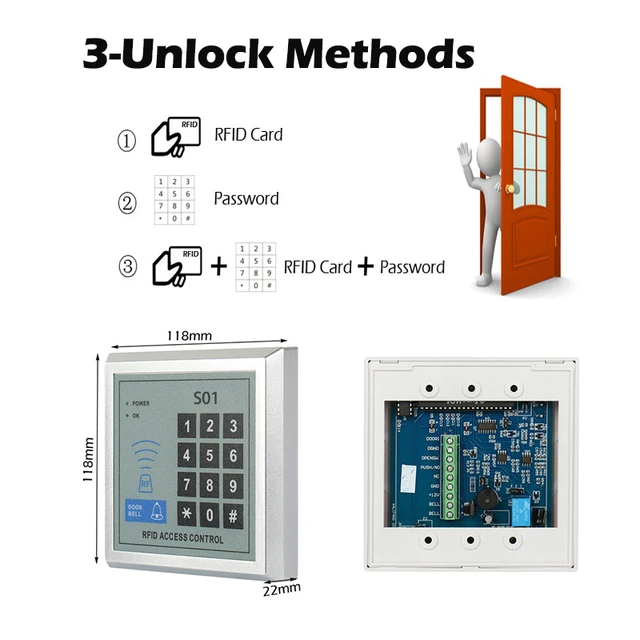 Raykube Rfid Access Control System Kit Door Lock Keypad 180kg Electric  Magnetic Locks For Office Home Garage Security Protection - Access Control  Kits - AliExpress