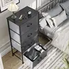 4 - Drawer Fabric Storage Tower. Organizer Unit for Bedroom, Living Room, Hallway, Closets. Features Sturdy Steel Frame 4