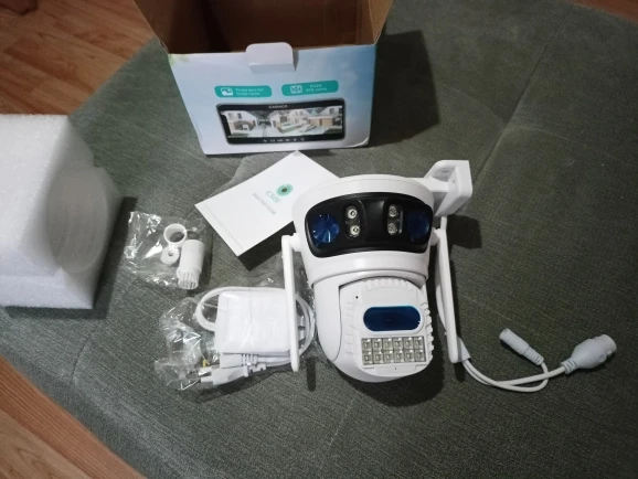 12MP Outdoors Wifi Camera 6K HD Three Lens Security PTZ IP Surveillanc Camera Human Auto Detect Tracking CCTV Camera ICESS APP photo review