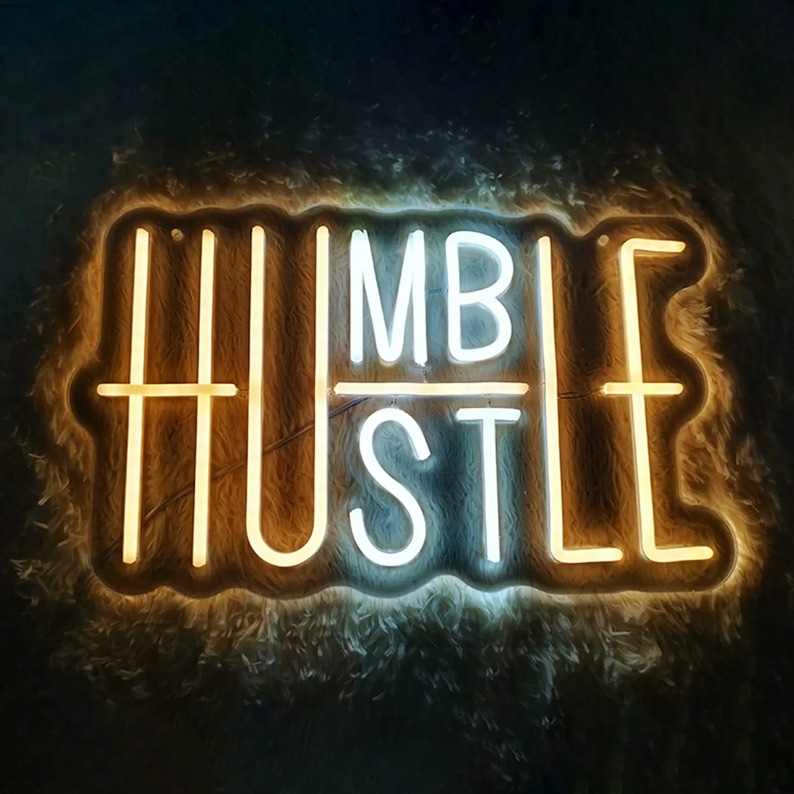 

Hustle LED Neon Sign for Wall Decor Humble LED Neon Lights Party Decorations USB Powered Switch LED Neon Lights for Office Room