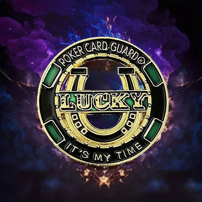 

Poker Coin Hollow out Chips Props Poker Card Guard LUCKY Commemorative Coins Color Baking Varnish Metal Souvenir Medal