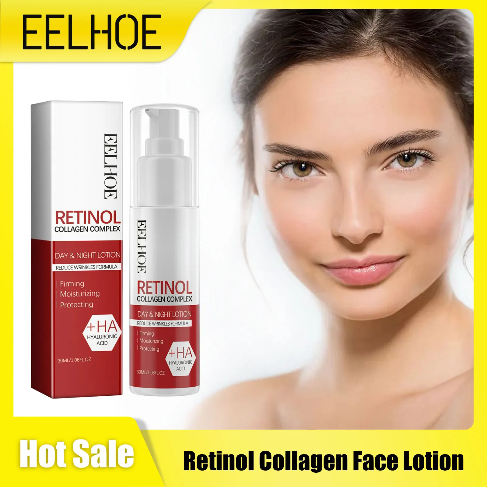 Retinol Collagen Face Lotion For Firm Skin Brightening Moisturizing Elastic Skin Remove Freckles Pigmentation Repair Cream