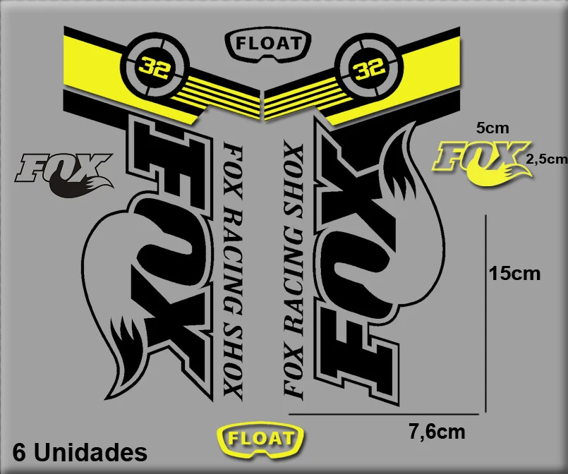 Fox Float 32 Bici Ref: R141 Ciclismo Vinile Mountain Bike Mtb Adesivi Compatibili