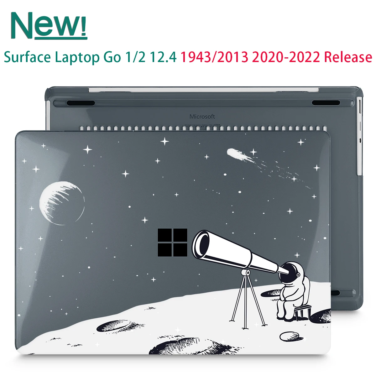 Cópia para o Case da Superfície de Microsoft go go Case do Portátil 12.4 Polegada Modelo 1943 20232023 Liberações Case Duro Plástico do Escudo Case da - Imagem 5