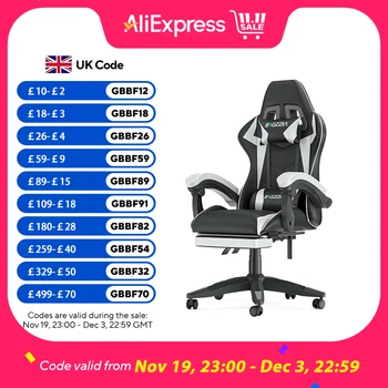 Ergonomic  Gaming Chair with Footrest Gamer Chairs Ergonomic with Lumbar Cushion Gaming Chair Height Adjustable Computer Chair