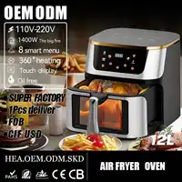 Four à air chaud grande capacité 8L avec écran tactile LED, grande fenêtre de visualisation, accessoires inclus, circulation d'air chaud optimisée 3