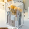 1PCS Makeup Organizer Cosmetic Brush Holder Cosmetic Display Case Cosmetic Shelf Transparent With Lid Dustproof, Waterproof 5