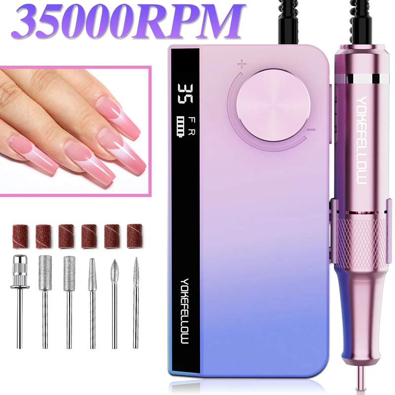 35000RPMRechargeableNailDrillManicureMachineWithPauseMode