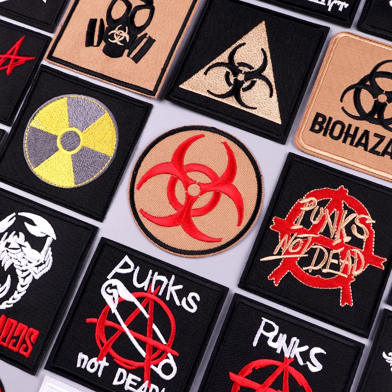 Embroidered Patches Nuclear Patches Backpack Skull Patches Punk