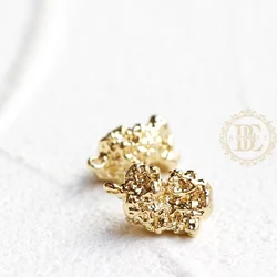 Premium Plated Solid Brass Nugget - 13x7mm (Gold Plated)
