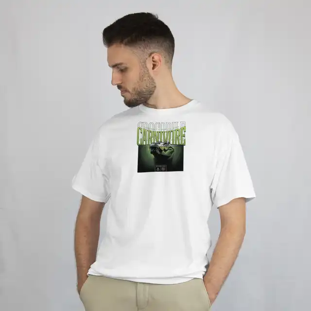 Camiseta Manga Curta Masculina em Algodão Moderna Estampada Carnívore Dia a Dia do P ao G1