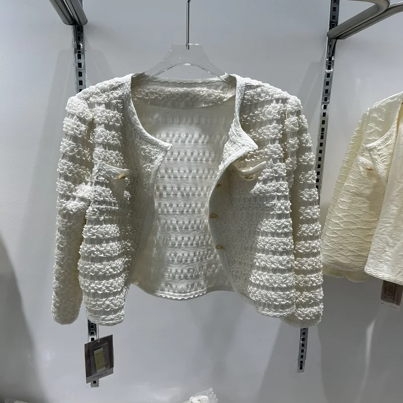 

Женское осеннее жаккардовое пальто, женское изысканное короткое пальто