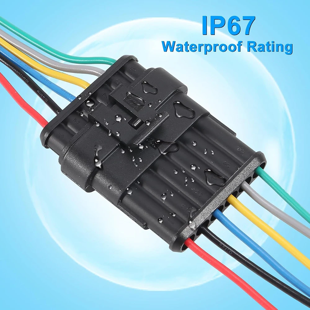 5 paar 6 Pin Way Stecker Wasserdichte Elektrische Stecker Buchse Stecker Auto Schnell Trennen Draht Anschlüsse Marine Für Auto Lkw – Detail 6
