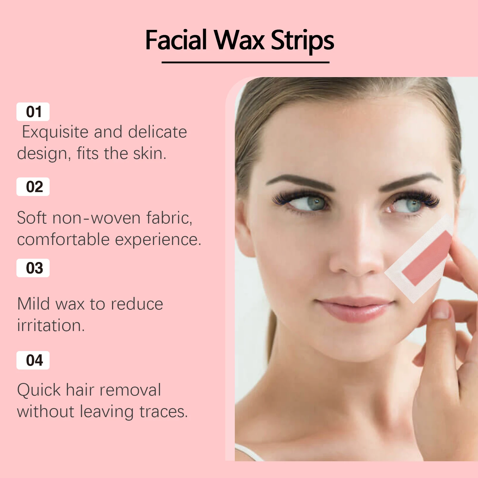 Professional Hair Removal Wax Strips for Face Temperate Harmless High Quality Dual-Side Non Woven Full Body Depilatory Papers 5