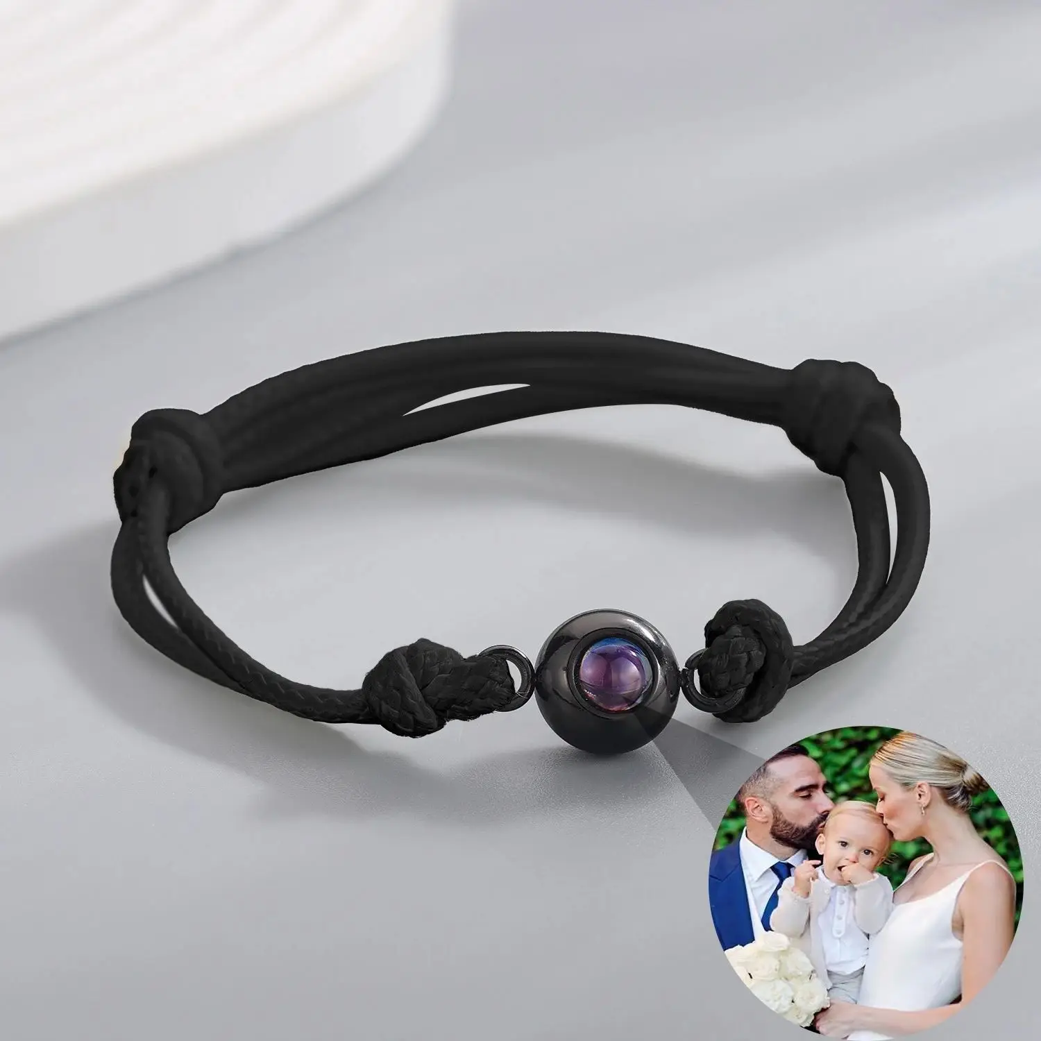 New Personalized Circle Photo Projection Bracelets Customized Family Gift With Couple Memorial Jewelry Birthday Christmas Gifts