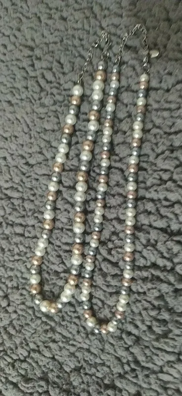 French Elegant Mixed Color Pearl Beaded Necklace photo review