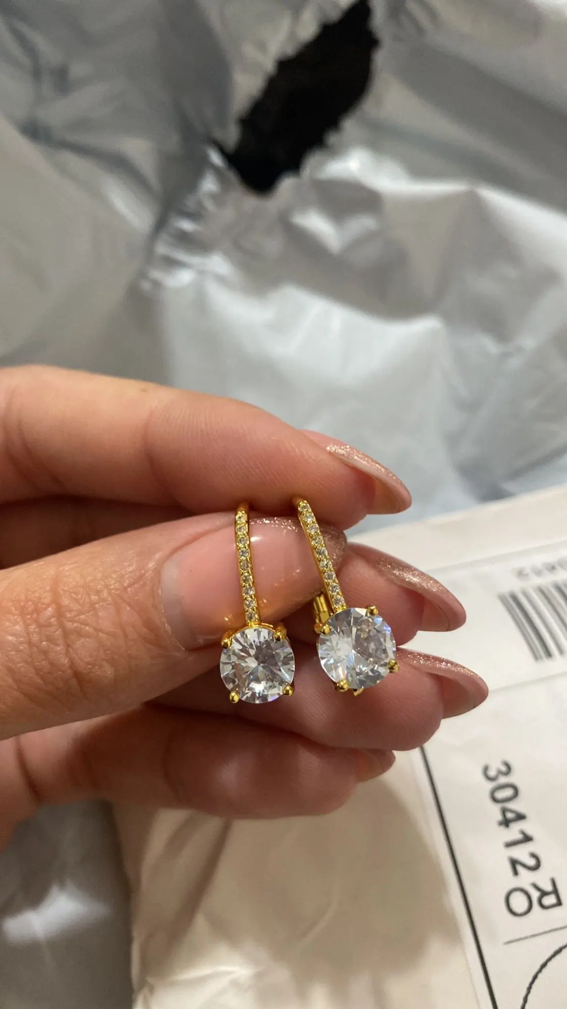 Trendy 14K Gold Plated Earrings with Moissanite photo review