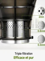 Fruits et légumes Juicer gris foncé filtre en acier inoxydable facile à nettoyer maison Juicer fruit Juicer Juicer production de jus de fruits High Kitchen Feeder 6