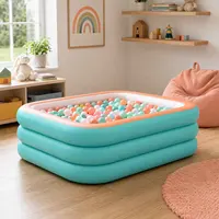 Grand ensemble de piscine gonflable, piscine rectangulaire en PVC à 3 couches pour utilisation en extérieur, jardin, été 5