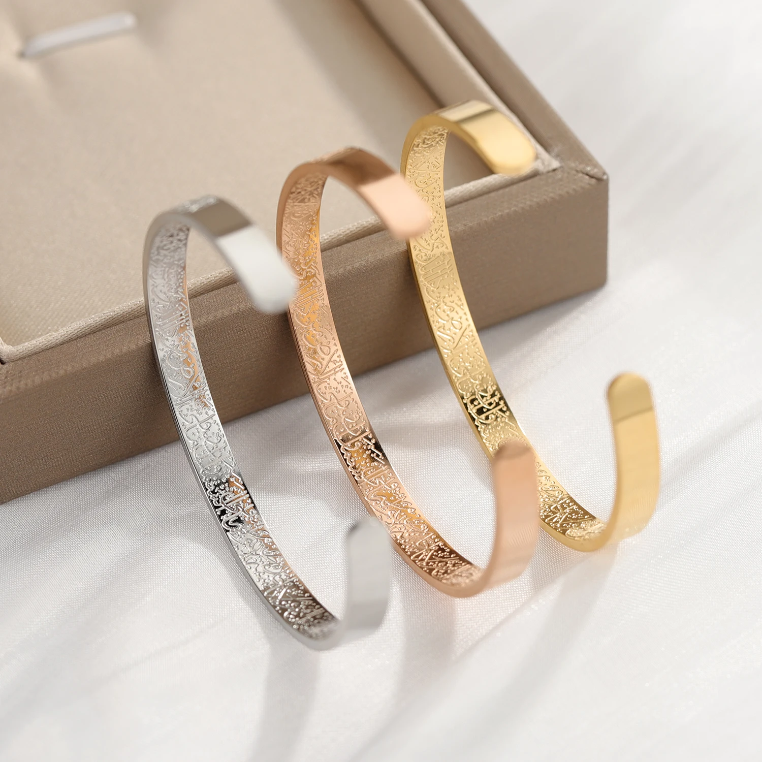 Ayatul Kursi Cuff Bangles For Child Baby Size Arabic Bracelet Messenger Islam Muslim Allah Bless Jewelry 2