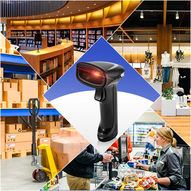 Wired Wireless 2.4G 2D Bluetooth Barcode Scanner QR Code Reader For PC iPhone Android barcode scanner