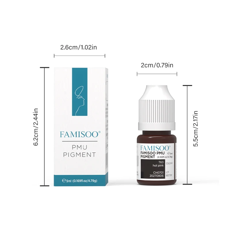 Tattoo Pigment 5ML Sample for Permanent Makeup Lip Eyeliner Eyebrow Microblading Tattoo Supplies Body Painting Glossy Ink