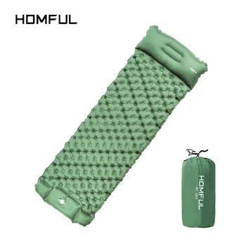 HOMFUL 슬리핑 패드 캠핑 자기 팽창 슬리핑 매트 초경량 풋 펌프, 하이킹용 빠른 팽창 방수