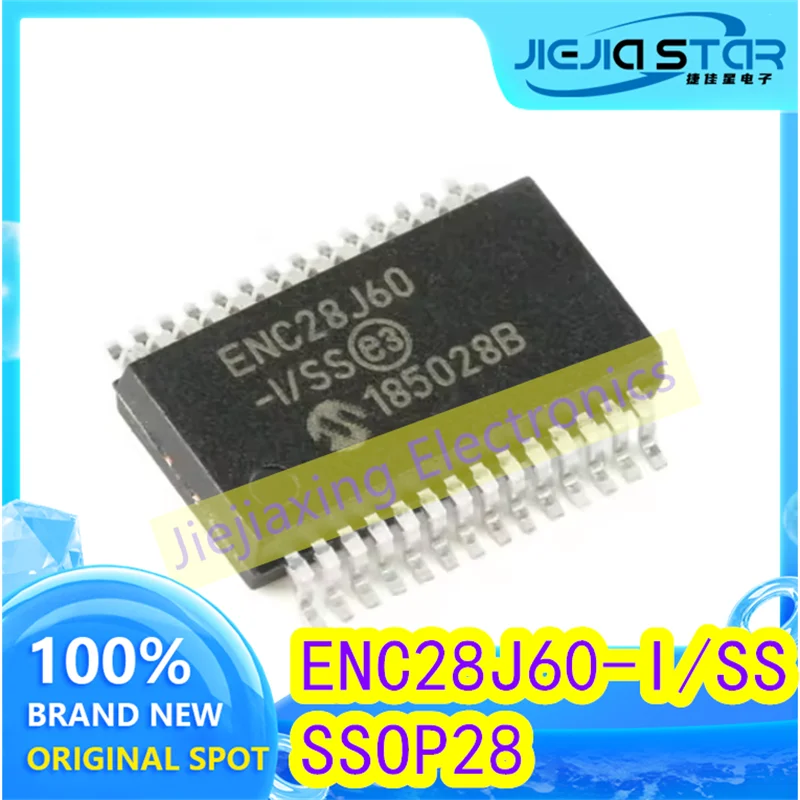 (5/30pieces) ENC28J60-I/SS ENC28J60 SMD SSOP-28 Ethernet controller chip 8KB RAM New original Electronics spot