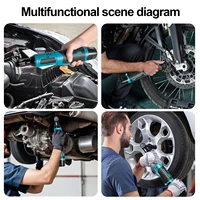 Clé à chocs électrique sans fil 12V à angle droit 200N.m 3/8 pouce 90° °   Clé à cliquet pour démontage d'écrous, outil d'entretien automobile avec 2 batteries 3