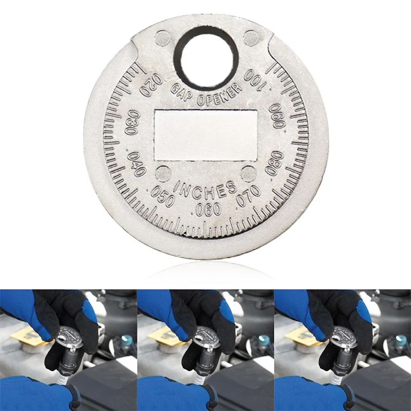 Hot Sale 1pc Coin- Type 0.6-2.4mm Spark Plug Gap Gauge Measurement Tool Auto Ignition Range Caliber Measuring Tool Feeler