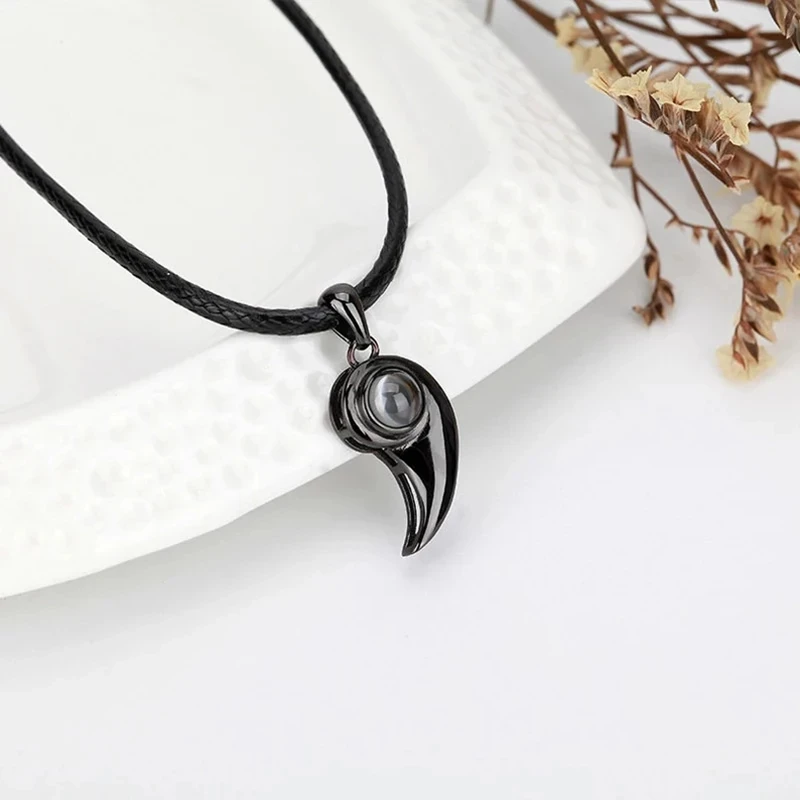 Dascusto Custom Heart Necklace Photo Necklace 925 Sterling Silver Couple Jewelry Black Silver Lovers Necklace For Men Women Gift