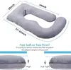 Pregnancy Pillow J Shaped Full Body Pillow with Velvet Cover Grey Maternity Pillow for Pregnant Women,57 inch Full Body Pillows 1