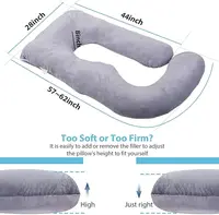 Pregnancy Pillow J Shaped Full Body Pillow with Velvet Cover Grey Maternity Pillow for Pregnant Women,57 inch Full Body Pillows 1
