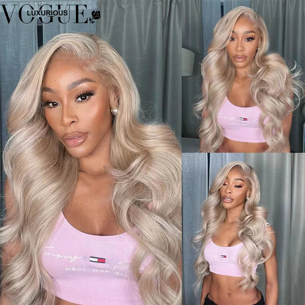 

Ash blonde Colored 13x4 HD Lace Front Wig Preplucked Hairline Brazilian Human Hair Loose Wave Transparent Wigs for Women On Sale