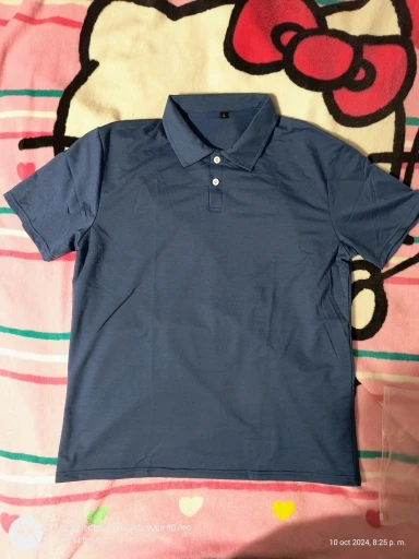 Best Selling Men Short Sleeve Polo Shirt Turn Down Collar Button Pure Color Top Polo Shirt Summer Casual Comfort Men's Clothing photo review