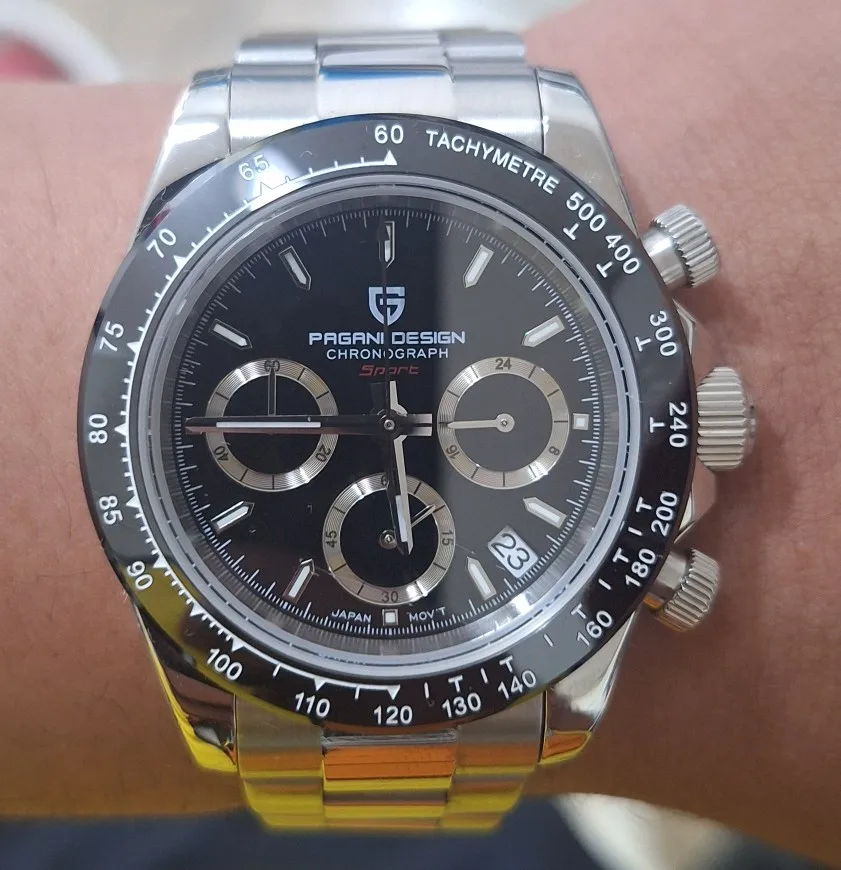 40mm New V2 PAGANI DESIGN Men's Quartz Watches Sapphire Retro Chronograph photo review