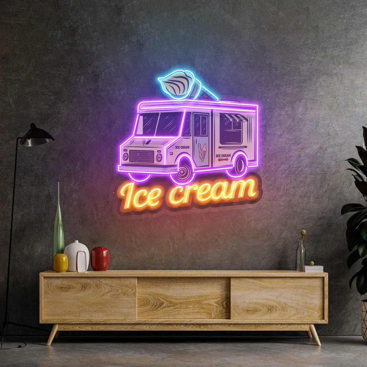 

Ice Cream Bus Neon Sign Neon Acrylic Artwork for Ice Cream Shop Art Decor Cafe Bar Decor Hanging Decor Gift of Opening Store