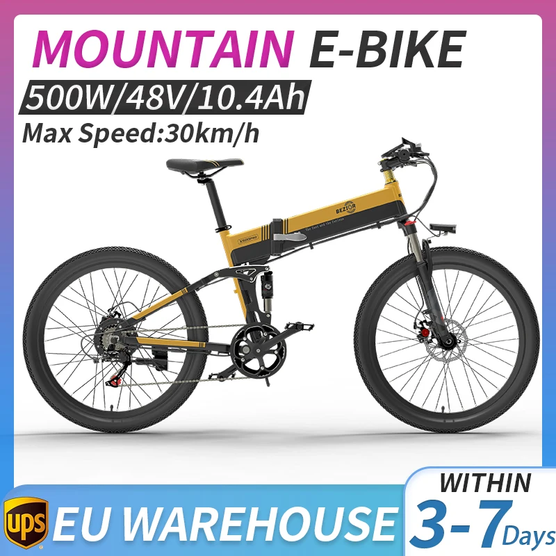 Eu Uk X500Pro Bici Elettrica Mtb 500W Power Assist Bicicletta Elettrica Pieghevole Ebike Adulto Mountain Bike 30 Km/H