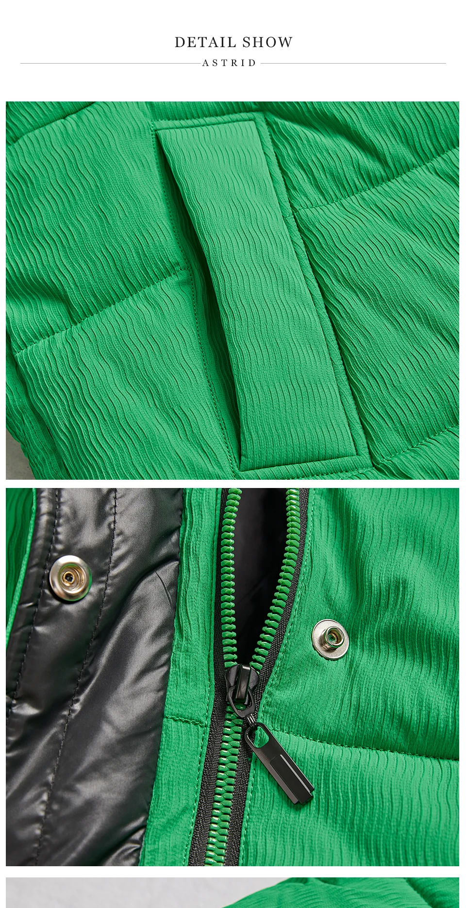 Astrid Women's Jacket Winter 2023 Plus Size Women Parka Contrast Warm Down Jackets Hooded Quilted Cotton Coat Female Clothing